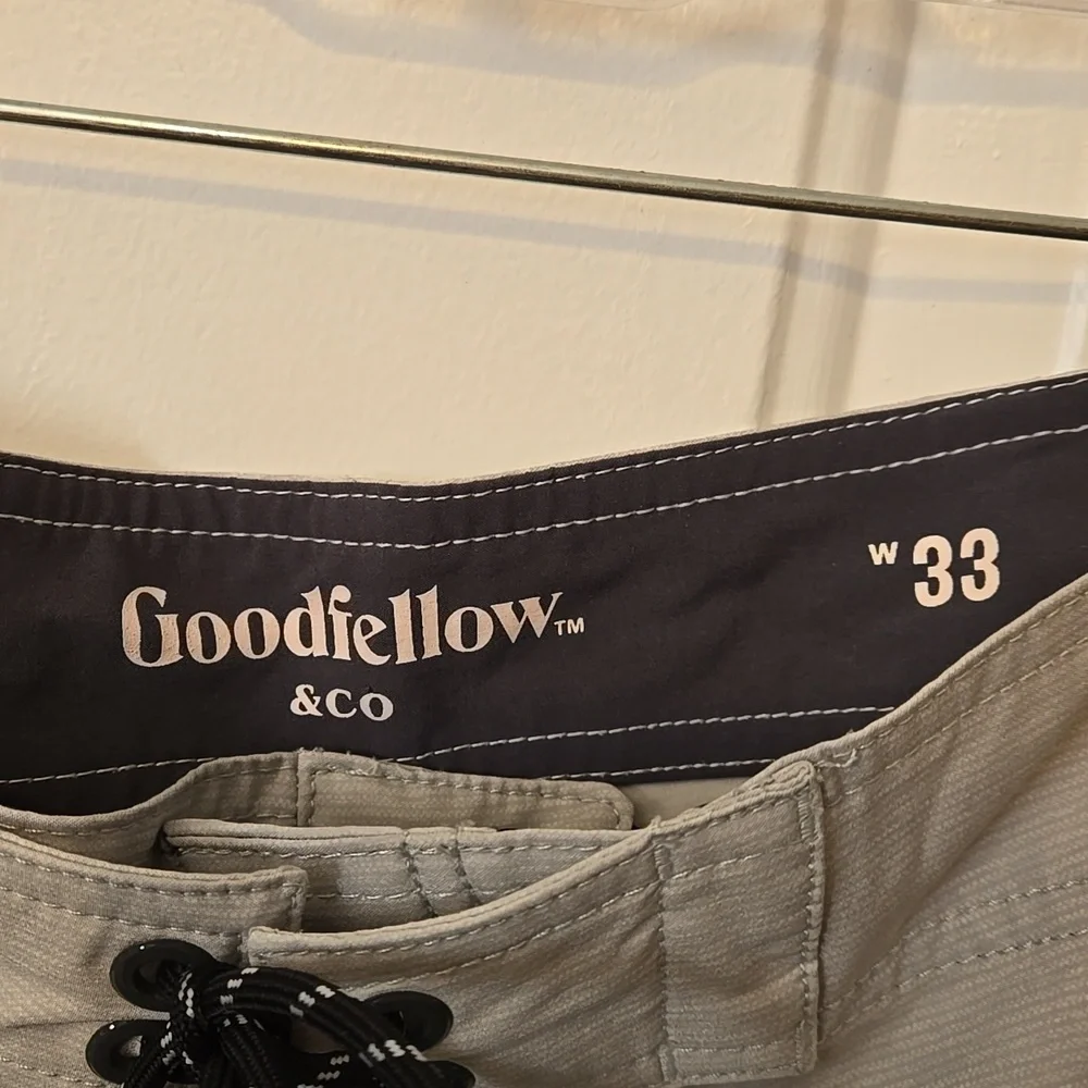 Goodfellow & Co, Shorts, Bermuda, Striped, Teal, Ombre, Lightweight, Velcro Fly